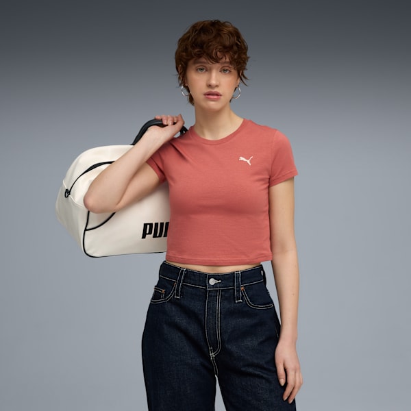 Playera corta WARDROBE Essentials para mujer, Exotic Red, extralarge