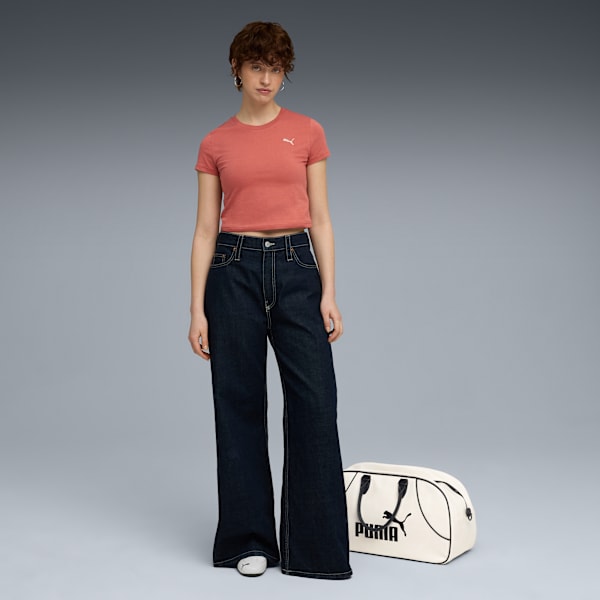 Playera corta WARDROBE Essentials para mujer, Exotic Red, extralarge