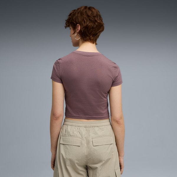 Playera corta WARDROBE Essentials para mujer, Raisin, extralarge