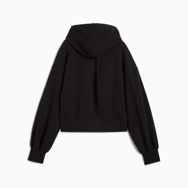 Sudadera corta relajada con capucha para mujer Wardrobe Essentials, PUMA Black, extralarge