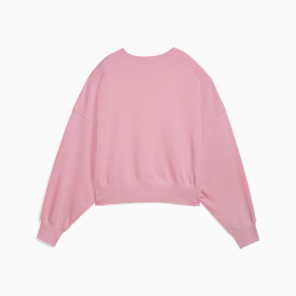Wardrobe Essentials Women's Oversized Crew Sweatshirt, Poised Pink, extralarge-IND