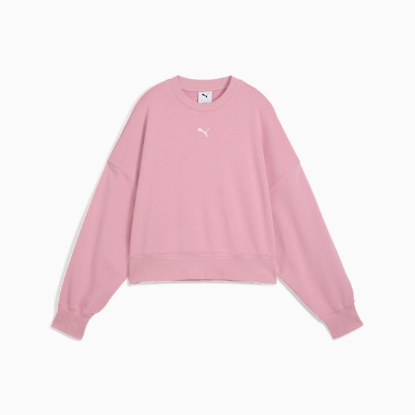 Wardrobe Essentials Women's Oversized Crew Sweatshirt, Poised Pink, extralarge-IND