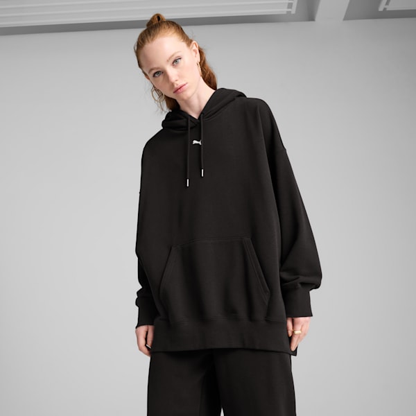 Wardrobe Essentials Women's Oversized Hoodie, PUMA Black, extralarge