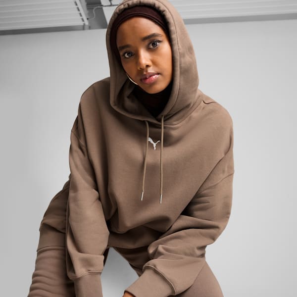 Wardrobe Essentials Women's Oversized Hoodie, Totally Taupe, extralarge