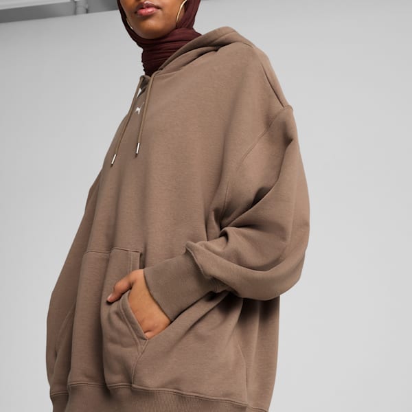 Wardrobe Essentials Women's Oversized Hoodie, Totally Taupe, extralarge