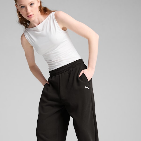 Wardrobe Essentials Women's Relaxed Sweatpants, PUMA Black, extralarge