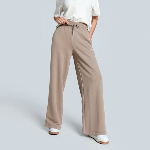 Wardrobe Women's Relaxed Fit Wide Leg Sweatpants, Totally Taupe, extralarge-IND