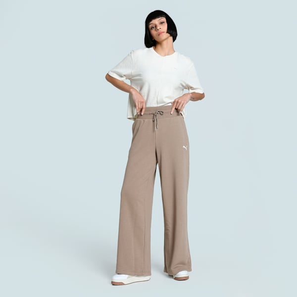 Wardrobe Women's Relaxed Fit Wide Leg Sweatpants, Totally Taupe, extralarge-IND