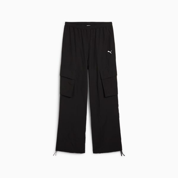 Wardrobe Essentials Women's Relaxed Woven Cargo Pants, PUMA Black, extralarge