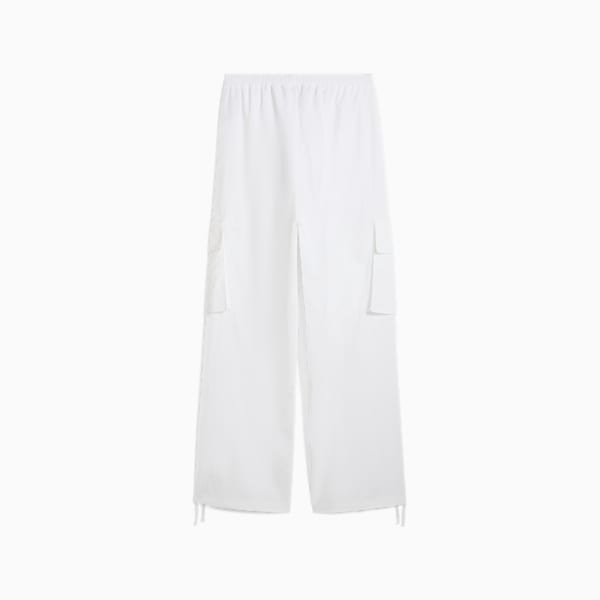Wardrobe Essentials Women's Relaxed Woven Cargo Pants, PUMA White, extralarge