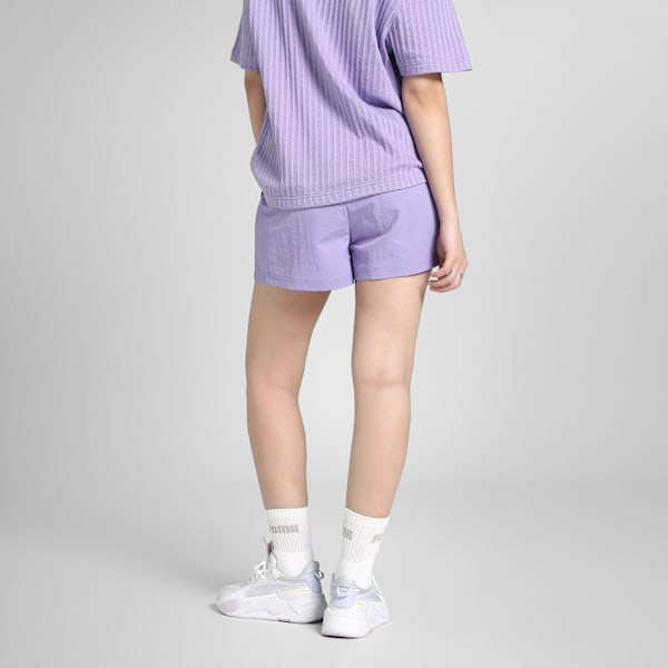Wardrobe A-Line Women's Woven 3' Shorts, Lavender Alert, extralarge-IND