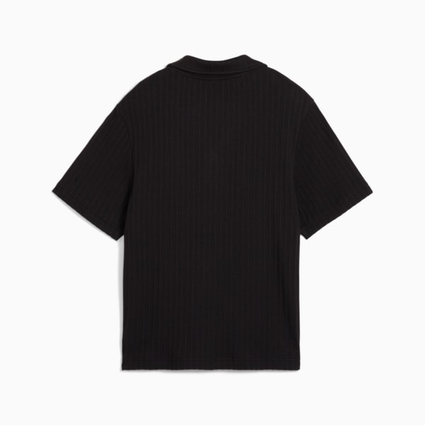 WARDROBE ESSENTIALS Women's Pointelle Shirt, PUMA Black, extralarge