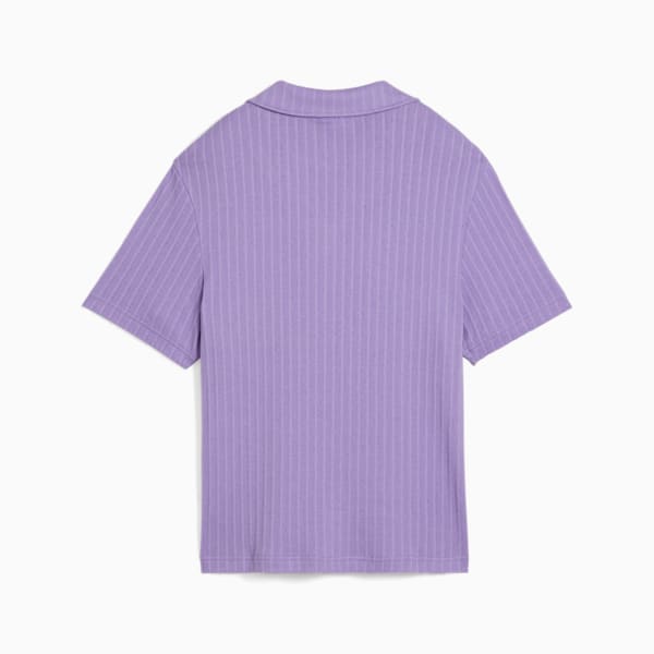 WARDROBE ESSENTIALS Women's Pointelle Shirt, Lavender Alert, extralarge