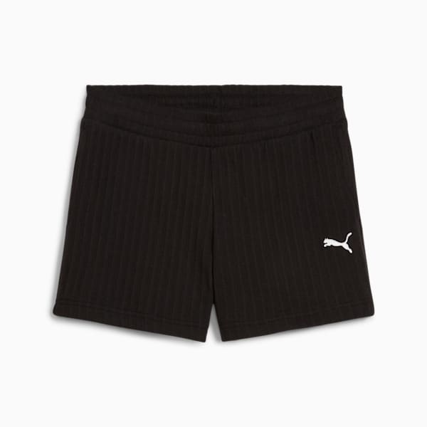 Shorts WARDROBE Essentials Pointelle 10cm para mujer, PUMA Black, extralarge