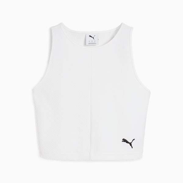 Wardrobe Essentials Women's Ribbed Crop Top, PUMA White, extralarge