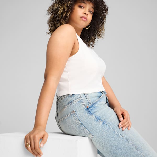 Playera corta WARDROBE Essentials para mujer, PUMA White, extralarge