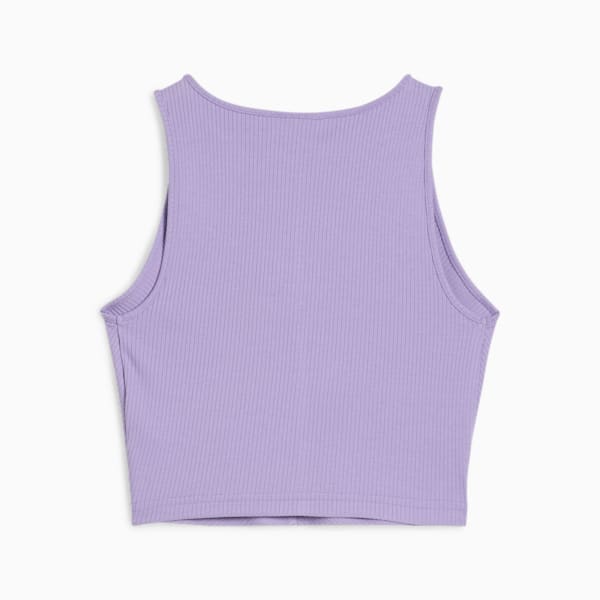 Wardrobe Essentials Women's Ribbed Crop Top, Lavender Alert, extralarge