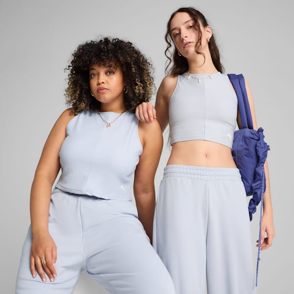 Wardrobe Essentials Women's Ribbed Crop Top, Cool Weather, extralarge