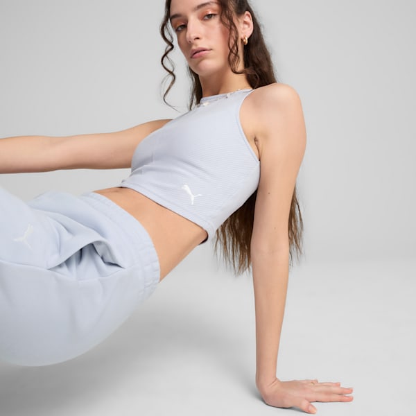Wardrobe Essentials Women's Ribbed Crop Top, Cool Weather, extralarge