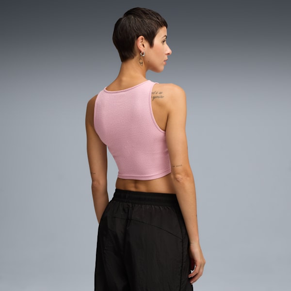 WARDROBE Essentials Women's Ribbed Crop Top, Poised Pink, extralarge-IND