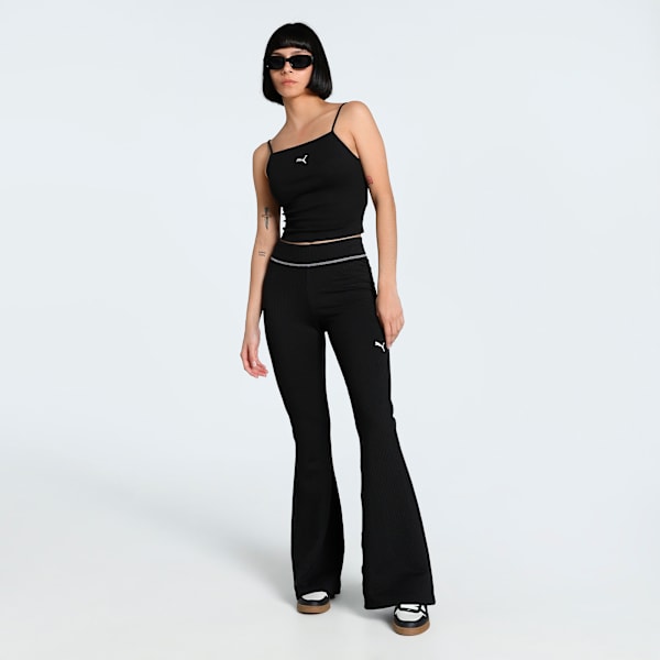 WARDROBE Essentials Women's Ribbed Tank Top, PUMA Black, extralarge-IND