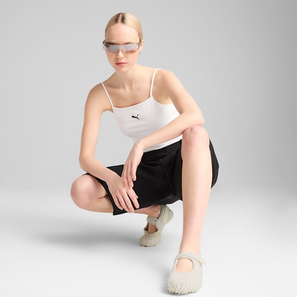 WARDROBE ESSENTIALS Women's Ribbed Tank Top, PUMA White, extralarge