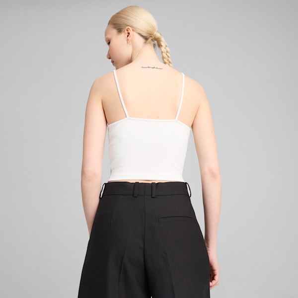 WARDROBE ESSENTIALS Women's Ribbed Tank Top, PUMA White, extralarge