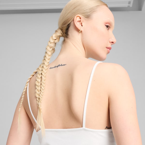 WARDROBE ESSENTIALS Women's Ribbed Tank Top, PUMA White, extralarge