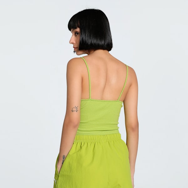 WARDROBE Essentials Women's Ribbed Tank Top, Sea Kelp, extralarge-IND