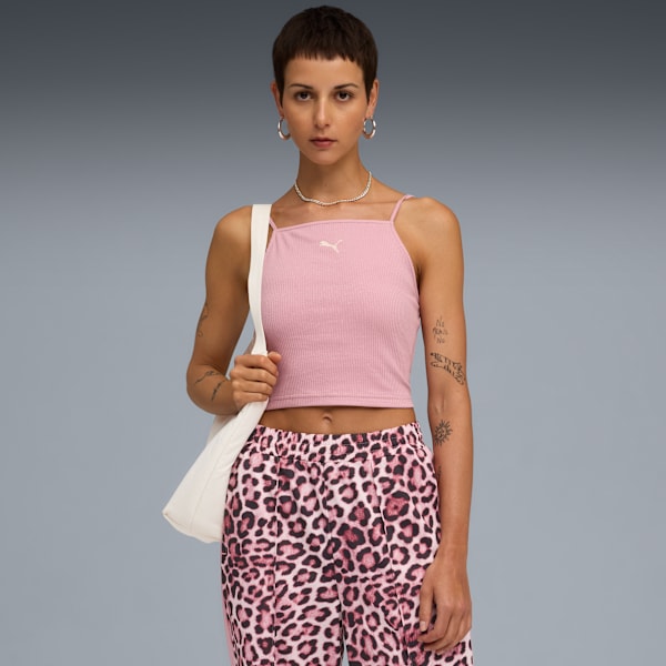 WARDROBE ESSENTIALS Women's Ribbed Tank Top, Poised Pink, extralarge