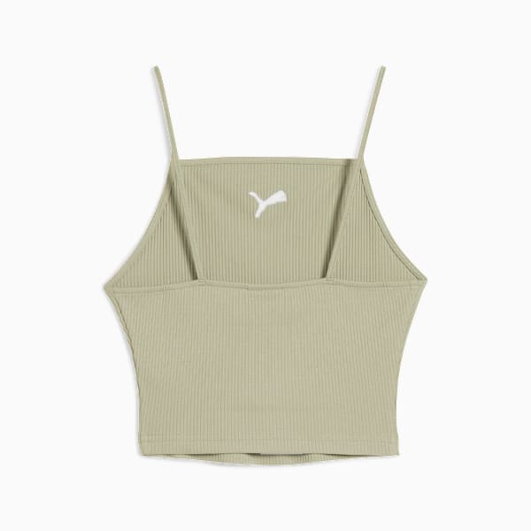 WARDROBE Essentials Women's Ribbed Tank Top, Lux Army, extralarge-IND