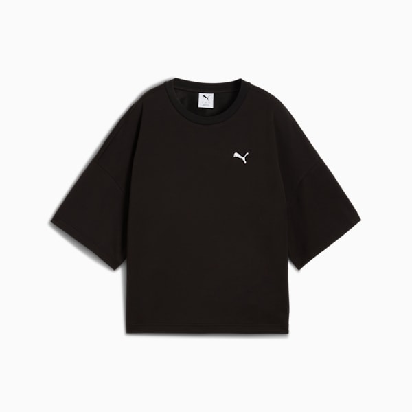 Wardrobe Essentials Women's Relaxed Heavy Tee, PUMA Black, extralarge