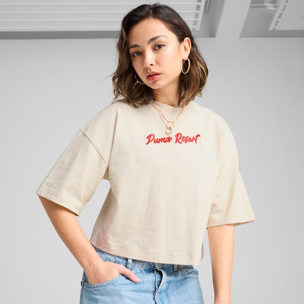 Premium Essentials Women's Oversized Graphic Tee, Alpine Snow, extralarge