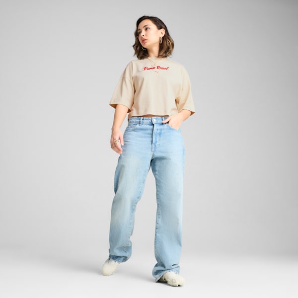 Premium Essentials Women's Oversized Graphic Tee, Alpine Snow, extralarge