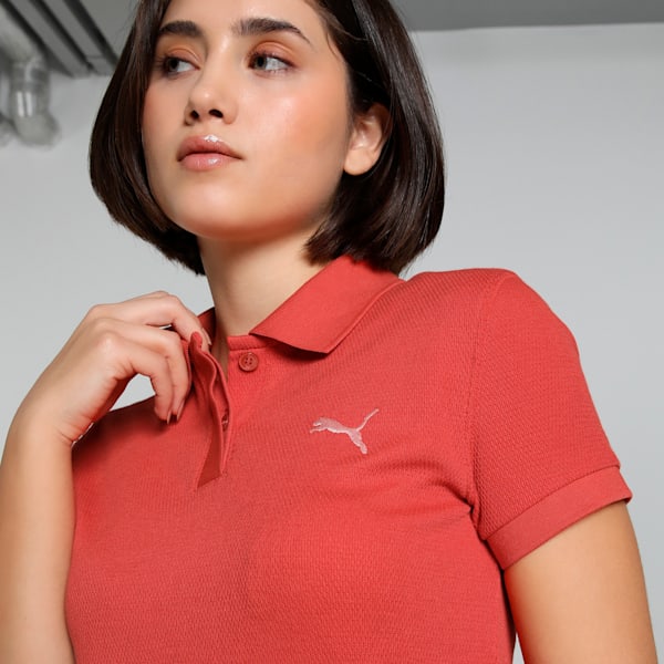 PREMIUM Women's Slim Fit Polo, Red Fire, extralarge-IND