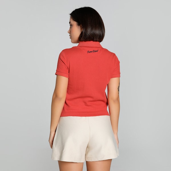 PREMIUM Women's Slim Fit Polo, Red Fire, extralarge-IND