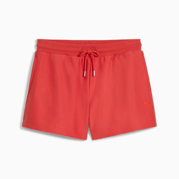 Shorts anchos Premium Essentials Jacquard 10cm para mujer, Red Fire, extralarge