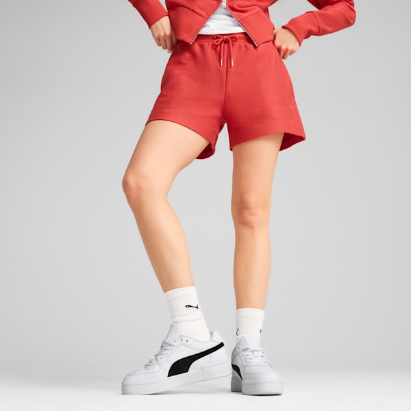 Shorts de 4 de jacquard para mujer Premium Essentials A-Line, Red Fire, extralarge