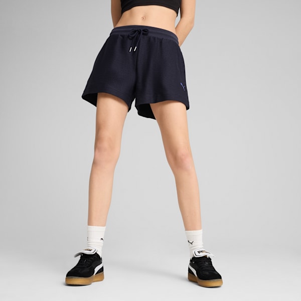 Shorts anchos Premium Essentials Jacquard 10cm para mujer, New Navy, extralarge