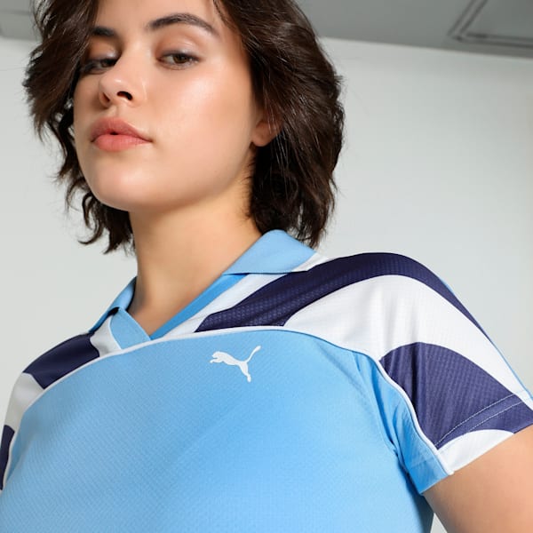 FUTURE..ARCHIVE Women's Slim Fit Crop Football Jersey, Team Light Blue-Blue Crystal, extralarge-IND