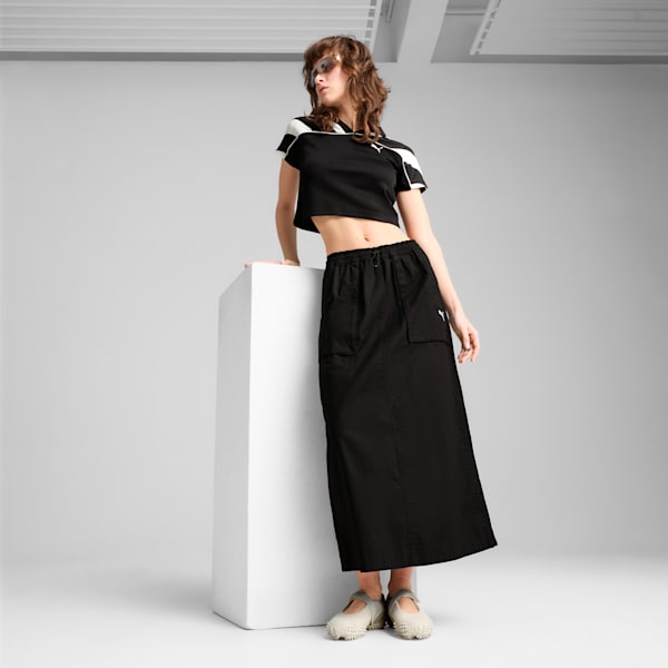 Jupe longue tissée à fermeture éclair FUTURE ARCHIVE Femme, PUMA Black, extralarge