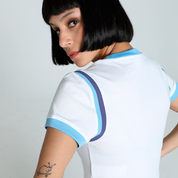 FUTURE..ARCHIVE Graphic Women's Slim Fit Crop Tee, PUMA White, extralarge-IND