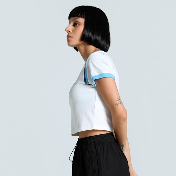 FUTURE..ARCHIVE Graphic Women's Slim Fit Crop Tee, PUMA White, extralarge-IND