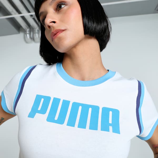 FUTURE..ARCHIVE Graphic Women's Slim Fit Crop Tee, PUMA White, extralarge-IND