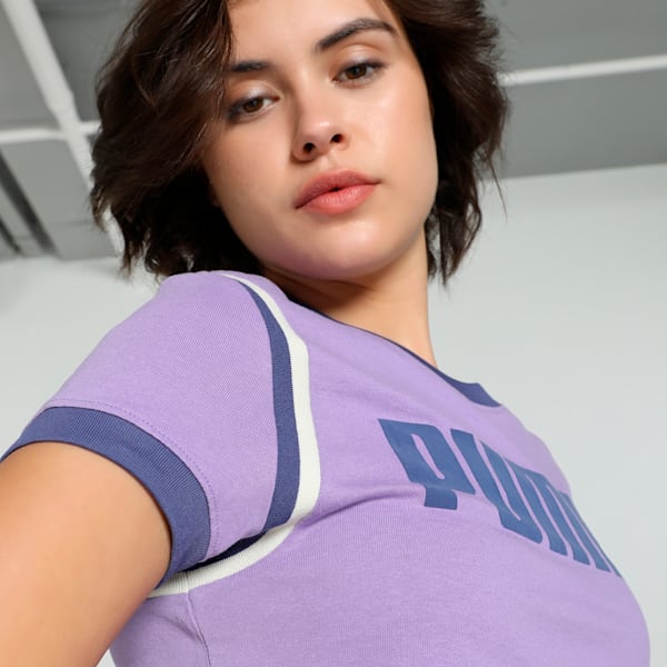 FUTURE..ARCHIVE Graphic Women's Slim Fit Crop Tee, Lavender Alert, extralarge-IND