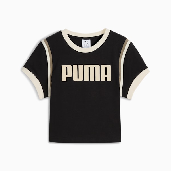 Playera corta FUTURE.PUMA.ARCHIVE para mujer, PUMA Black-Alpine Snow, extralarge