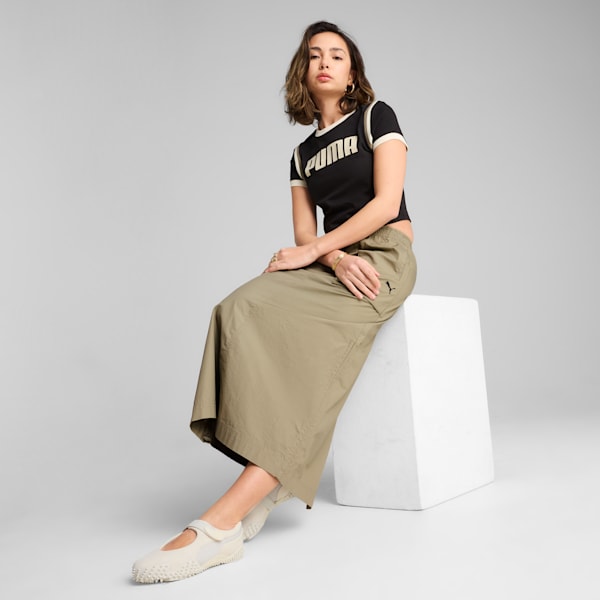 Playera corta FUTURE.PUMA.ARCHIVE para mujer, PUMA Black-Alpine Snow, extralarge