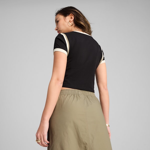 Playera corta FUTURE.PUMA.ARCHIVE para mujer, PUMA Black-Alpine Snow, extralarge