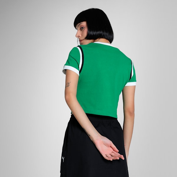 FUTURE..ARCHIVE Graphic Women's Slim Fit Crop Tee, Archive Green, extralarge-IND