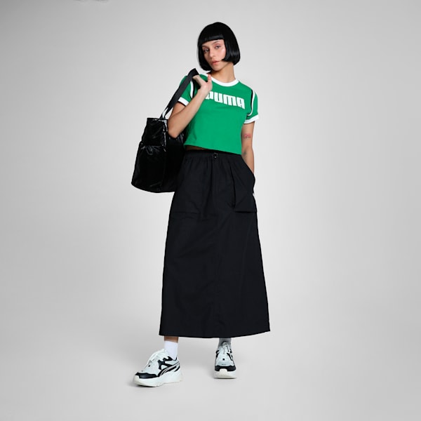 FUTURE..ARCHIVE Graphic Women's Slim Fit Crop Tee, Archive Green, extralarge-IND